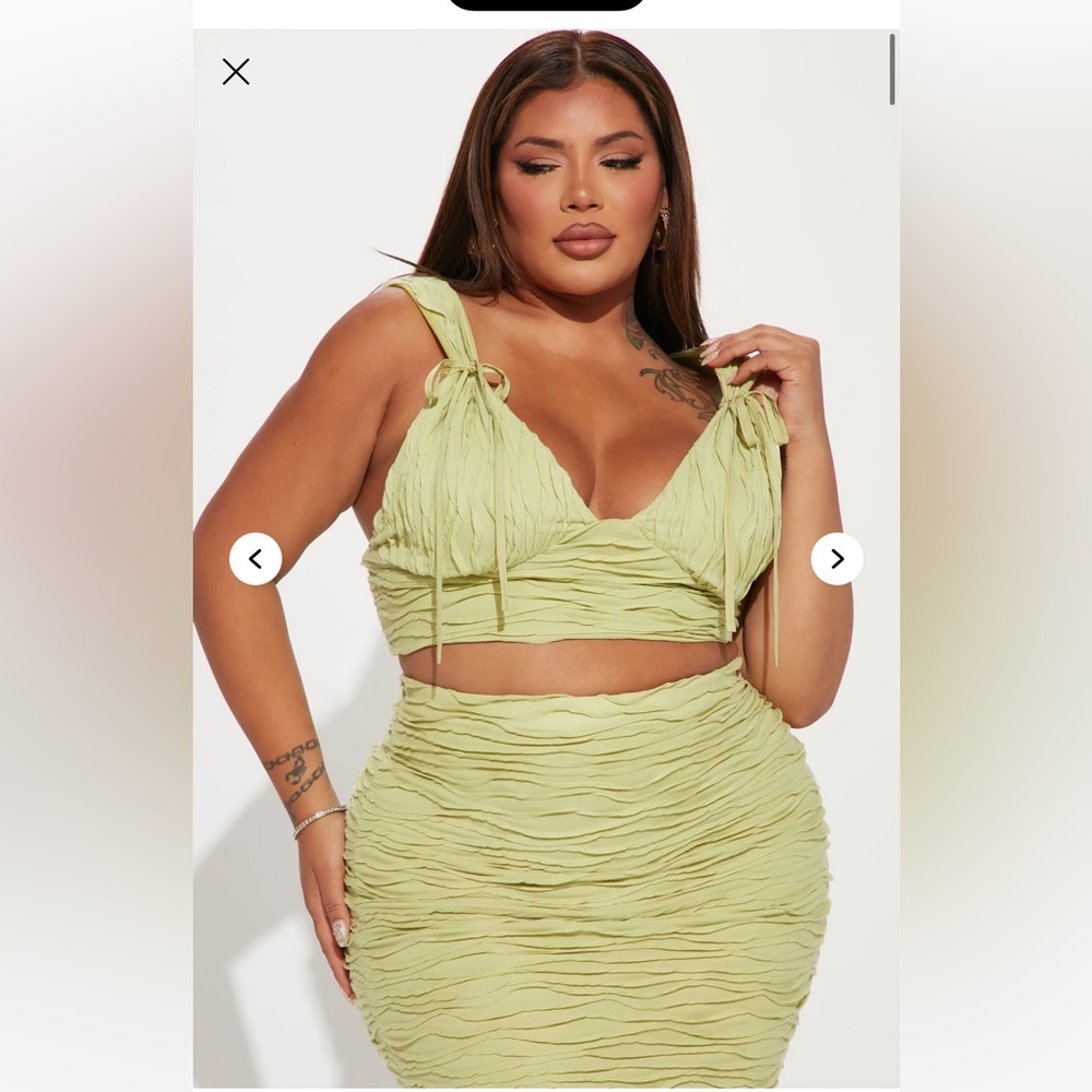 Textured Skirt Set - 2X